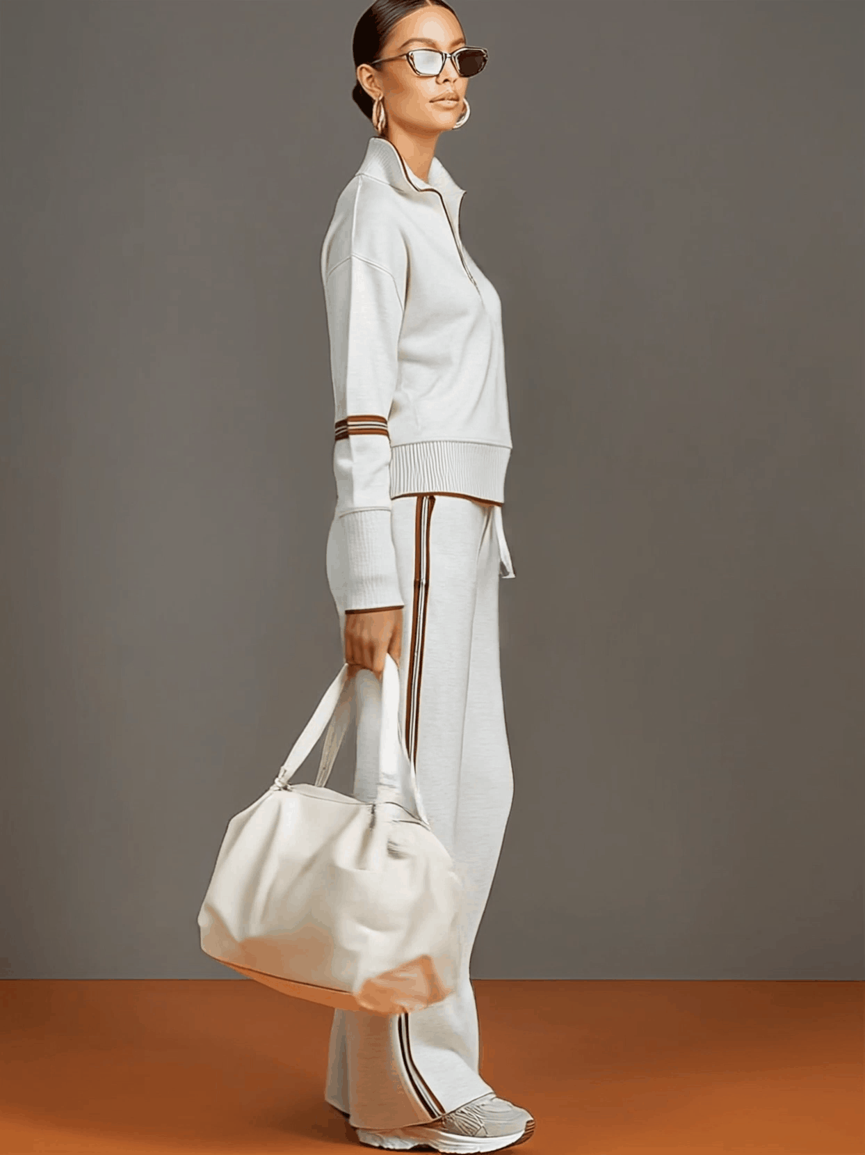 Carol – Zip Collar Top and Wide-Leg Set