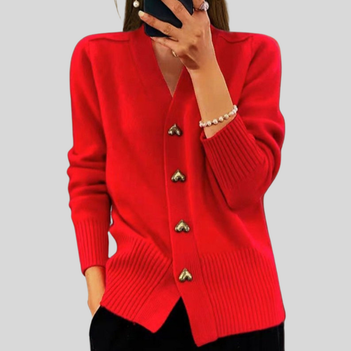 Arabella – Heart Button Knit Cardigan