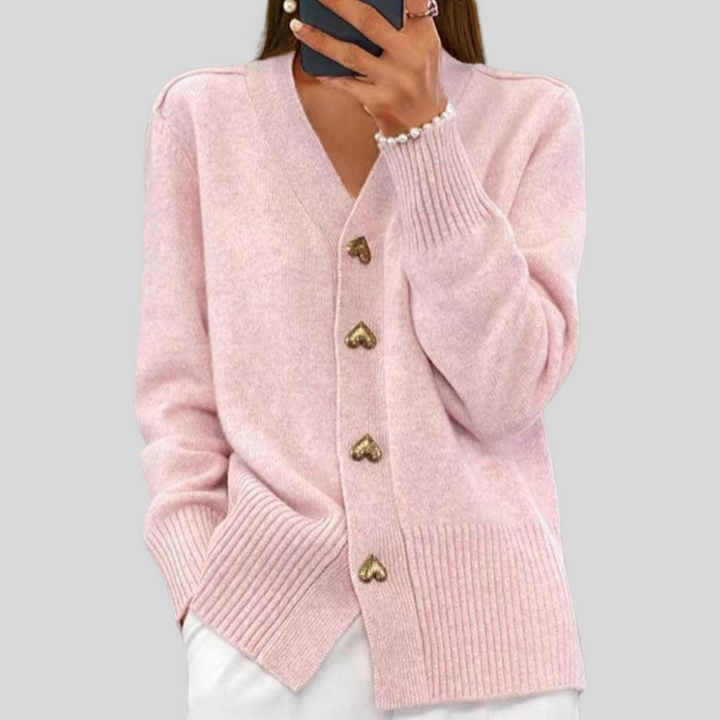 Arabella – Heart Button Knit Cardigan