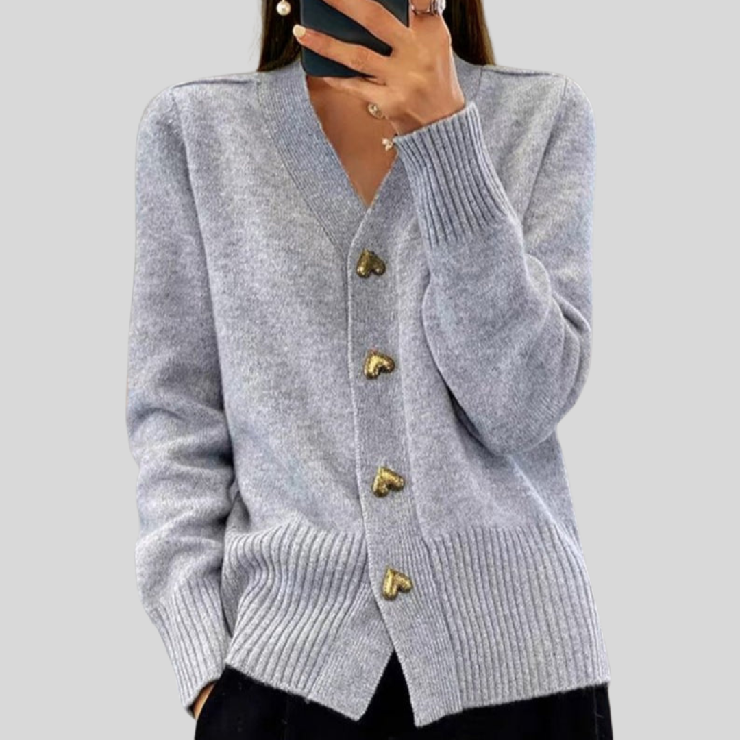 Arabella – Heart Button Knit Cardigan