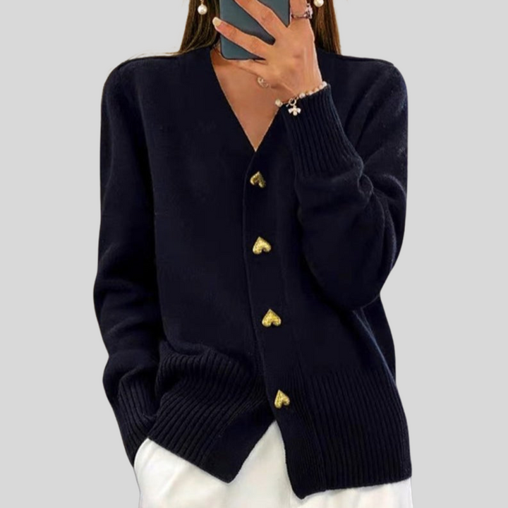 Arabella – Heart Button Knit Cardigan