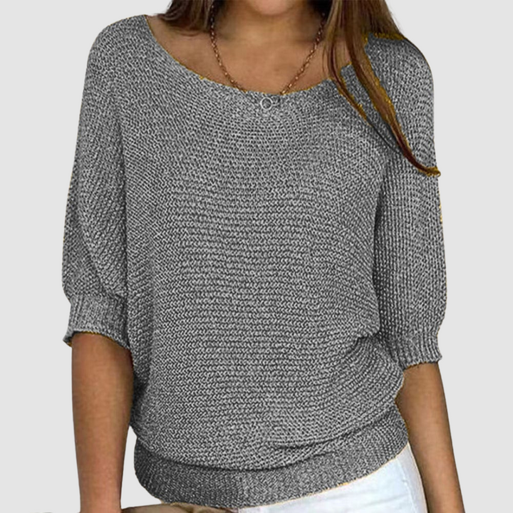 Aoife – Relaxed Knit Top with Half Sleeves