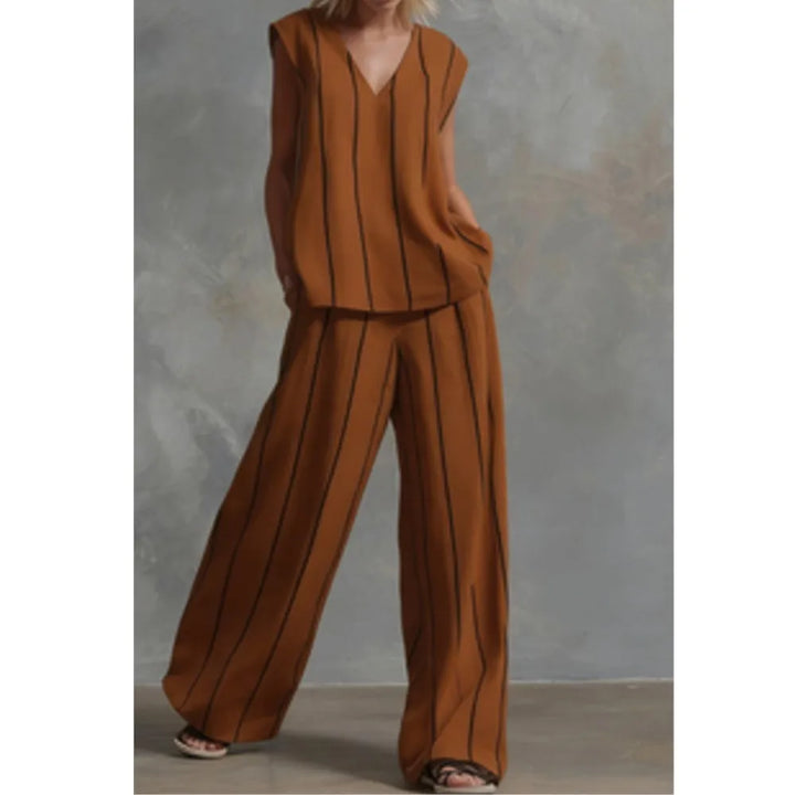 Paige | Striped Top & Wide-Leg Trousers Set