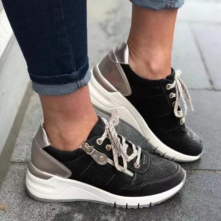 Lucasta – Wedge Lace-Up Trainers