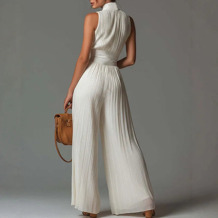 Eileen – Pleated Wide Leg Elegant Jumpsuit