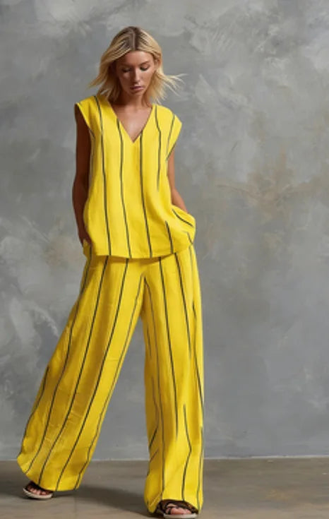 Paige | Striped Top & Wide-Leg Trousers Set