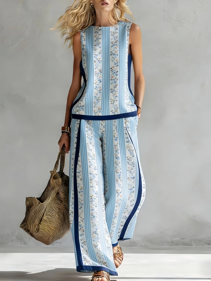 Ruby | Retro Print Top & Trouser Set