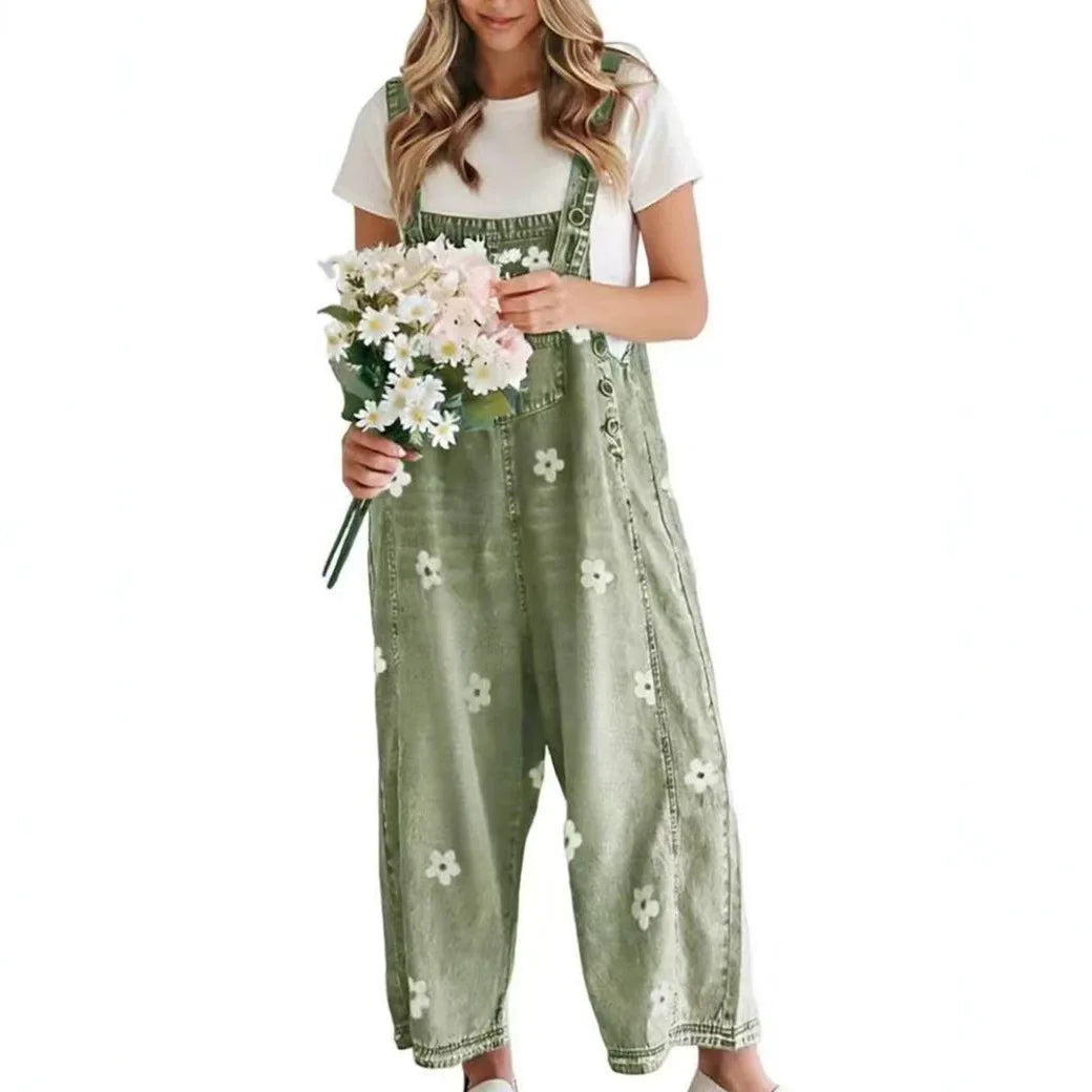 Imogen – Floral Denim Dungaree Dungarees