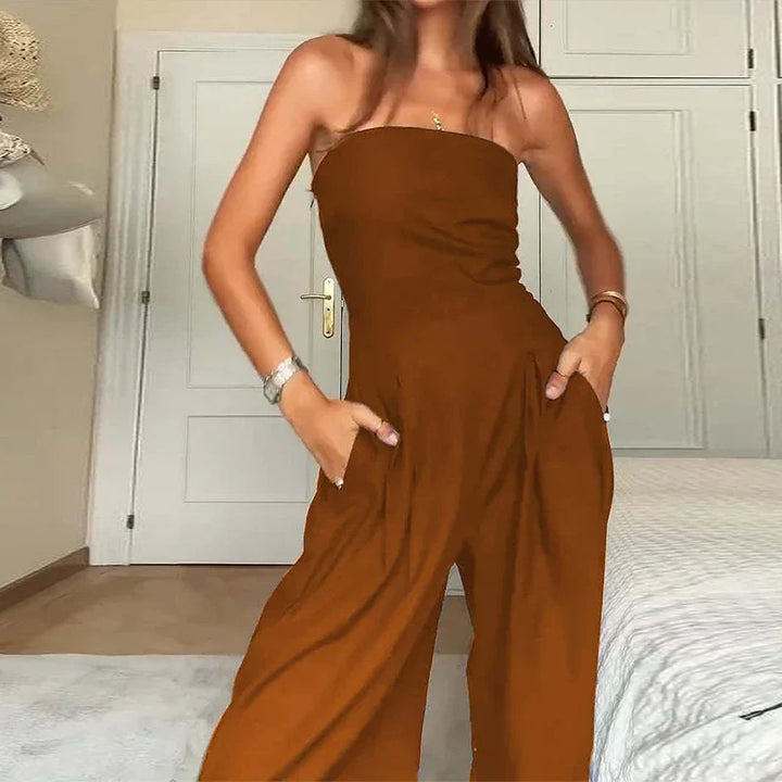 Valerie – Strapless Wide-Leg Elegant Jumpsuit