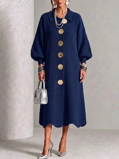 Audrey – Knit Button-Down Midi Dress