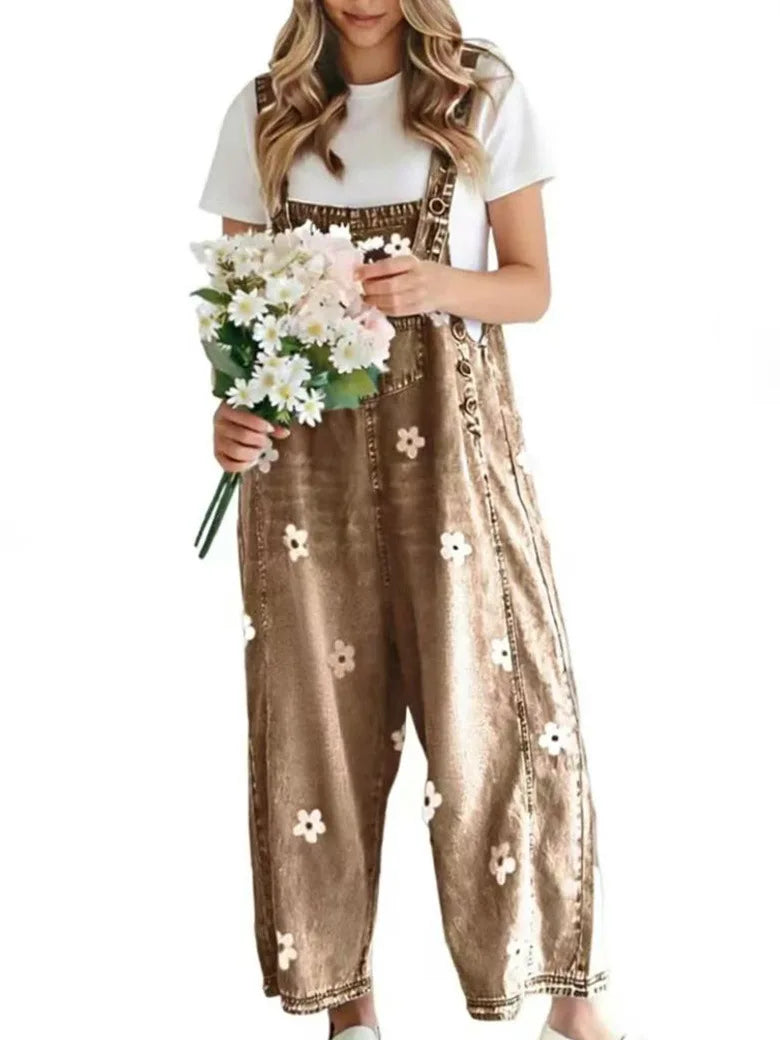 Imogen – Floral Denim Dungaree Dungarees