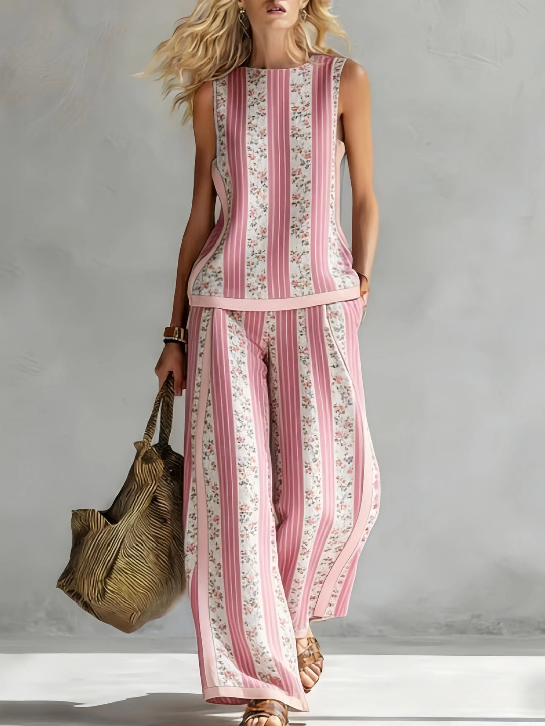 Ruby | Retro Print Top & Trouser Set