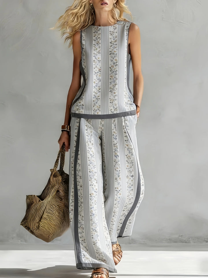 Ruby | Retro Print Top & Trouser Set