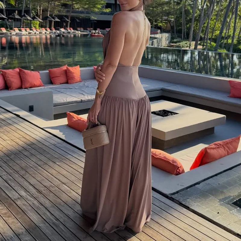 Miranda – Halter Neck Wide Leg Jumpsuit