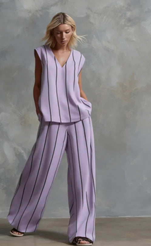 Paige | Striped Top & Wide-Leg Trousers Set