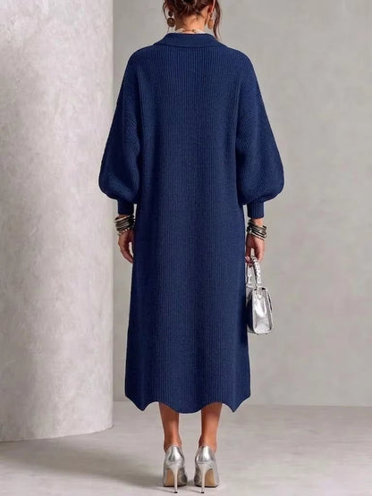 Audrey – Knit Button-Down Midi Dress