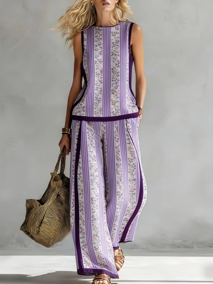 Ruby | Retro Print Top & Trouser Set