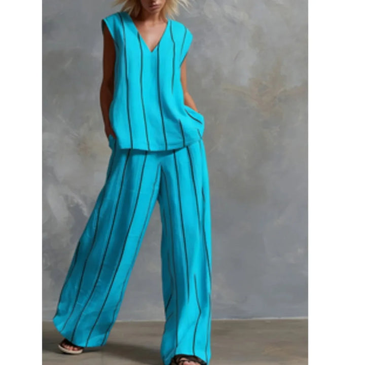 Paige | Striped Top & Wide-Leg Trousers Set