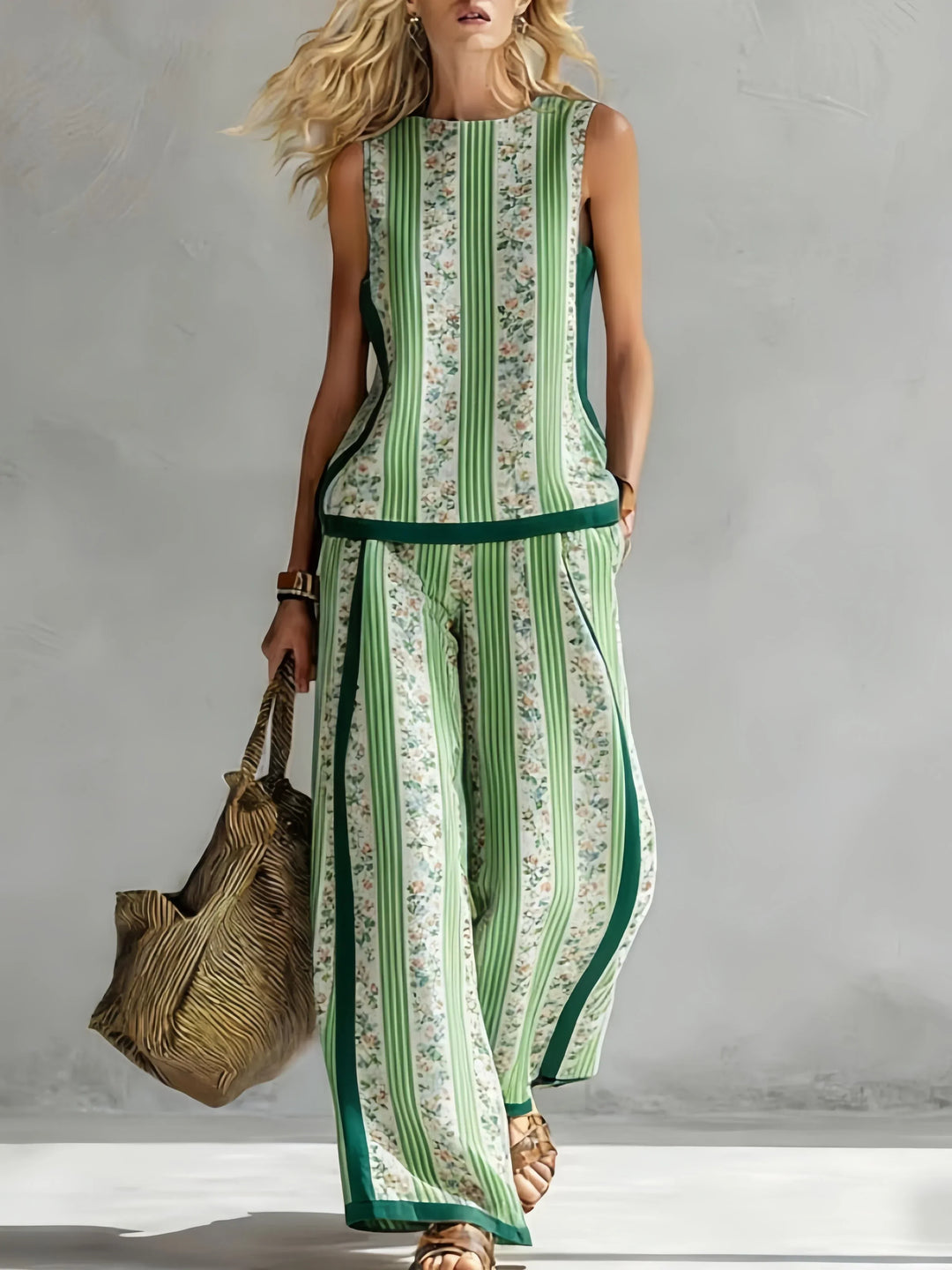 Ruby | Retro Print Top & Trouser Set
