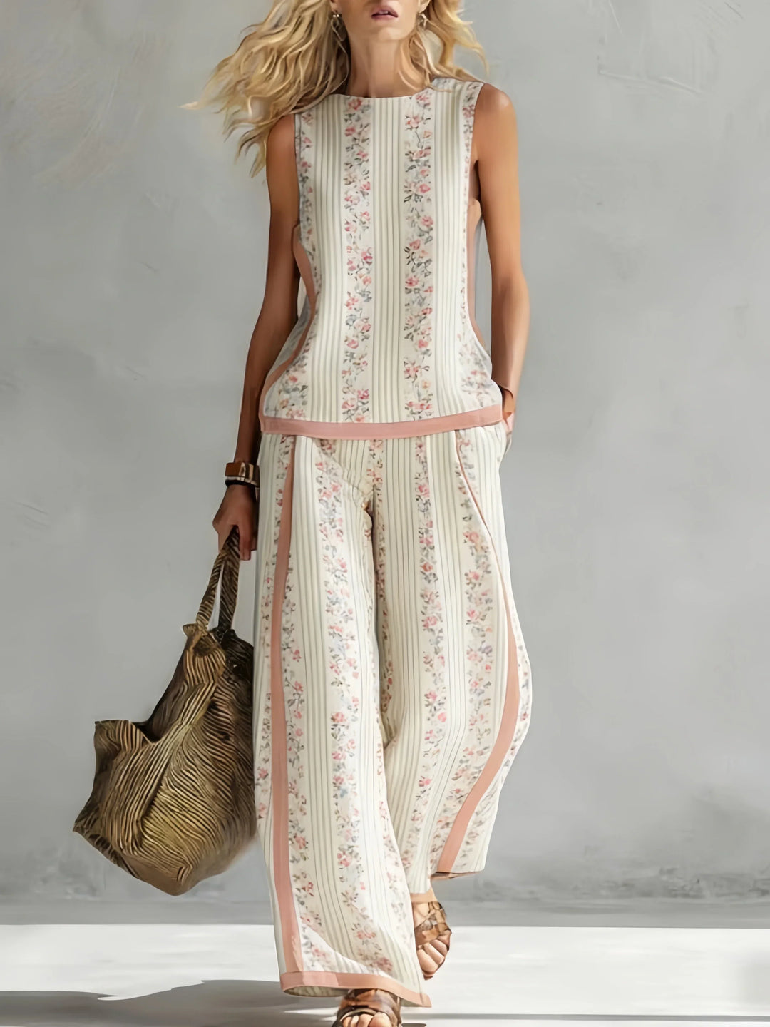 Ruby | Retro Print Top & Trouser Set