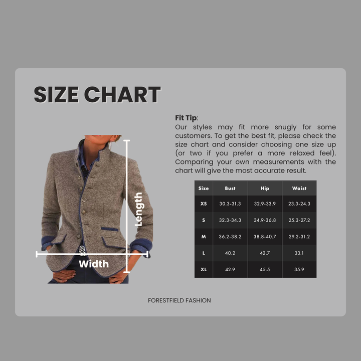 Petra – Vintage Stand Collar Tailored Blazer