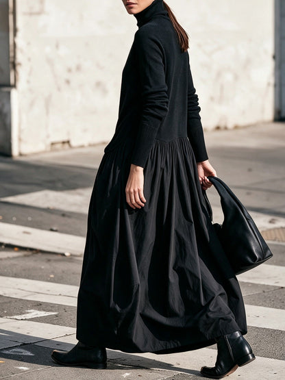 Esme – Polo Neck Gathered Maxi Dress
