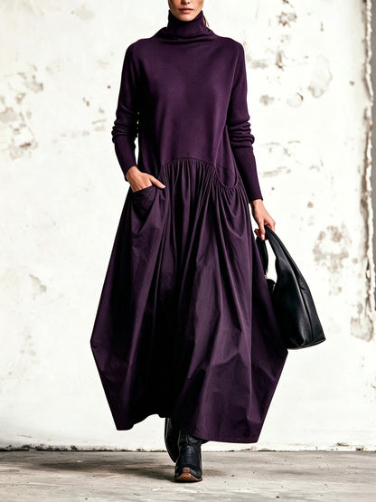 Esme – Polo Neck Gathered Maxi Dress
