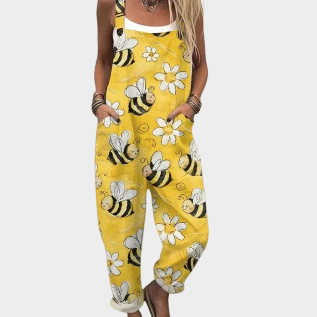 Luna | Yellow Blossom Dungarees