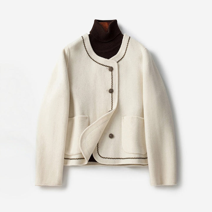 Nadine – Knit Jacket with Contrast Trim