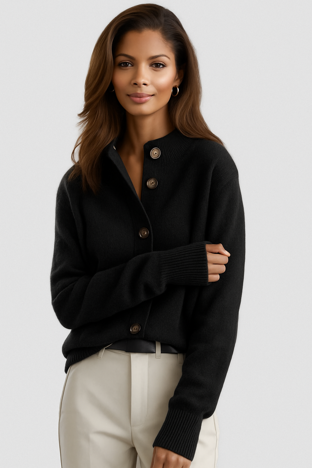Nancy – Button-Front Knit Cardigan