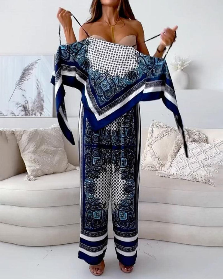 Carolanne | Holiday Ready Stylish Lace-Up Vest & Trousers Two-Piece Set Dress