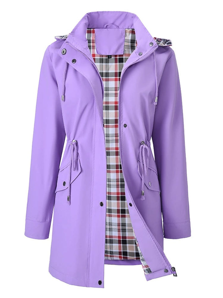 Camilla – Hooded Raincoat with Checked Lining