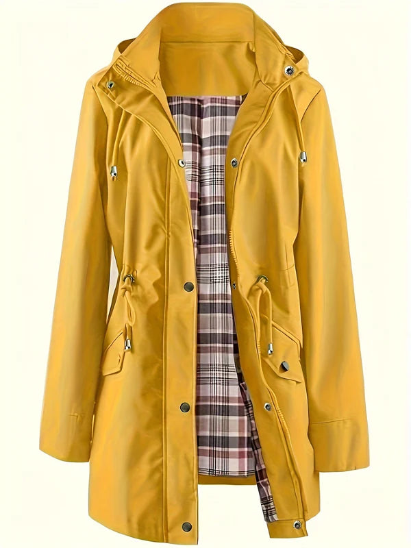 Camilla – Hooded Raincoat with Checked Lining