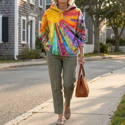 Madeleine – Quilted Patchwork-Print Hoodie