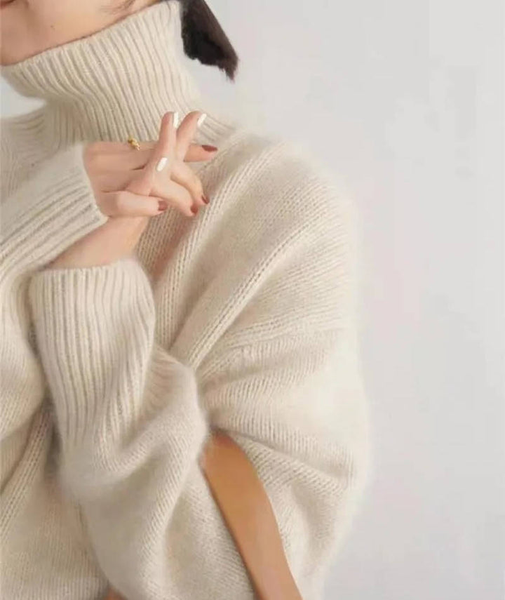 Tilly – Oversized Polo Neck Knit Jumper