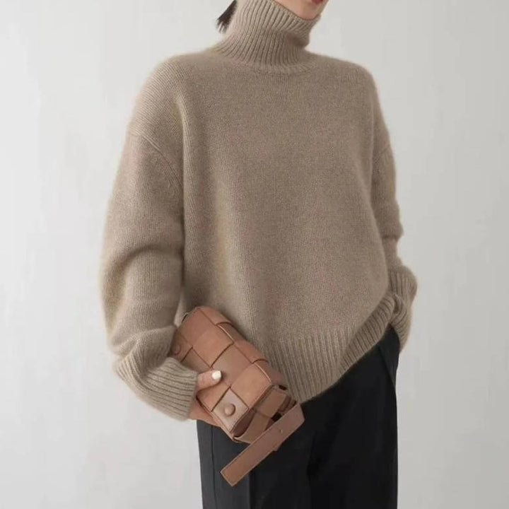 Tilly – Oversized Polo Neck Knit Jumper