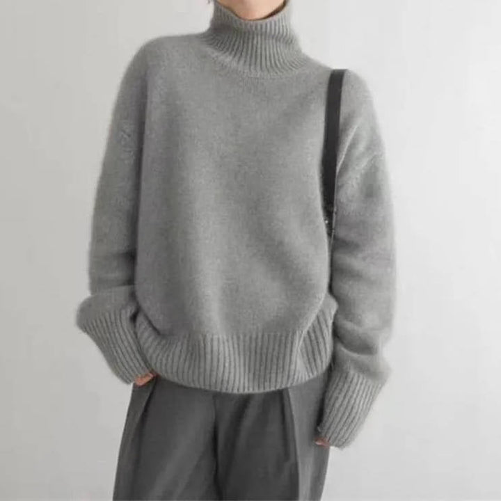 Tilly – Oversized Polo Neck Knit Jumper