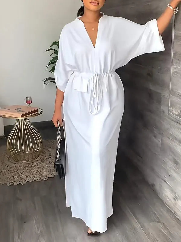 Esme – Drawstring Waist Casual Maxi Dress