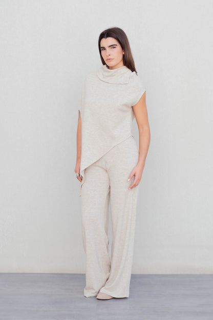Serena – Draped Cowl Neck Layer Top