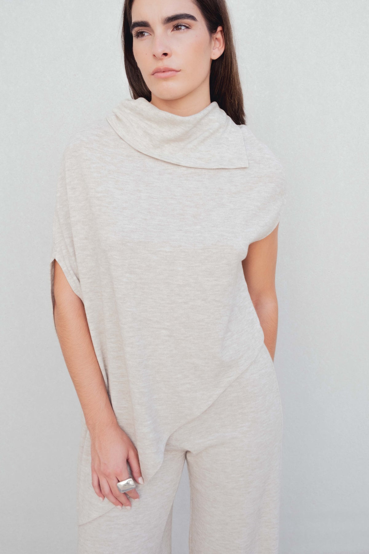 Serena – Draped Cowl Neck Layer Top