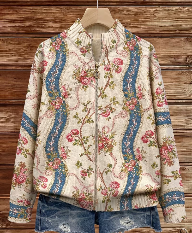 Annabel – Climbing Rose Floral Zip Jacket