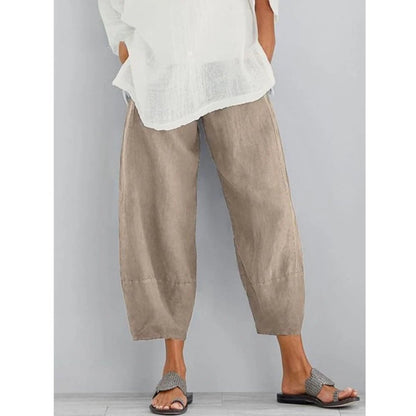 Dorothy – Cropped Lantern-Leg Relaxed Trousers