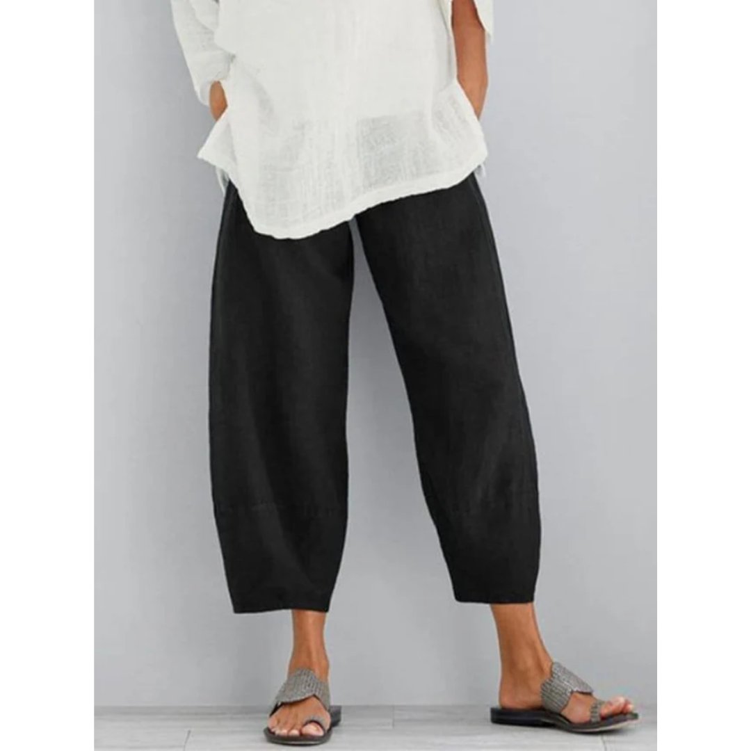 Dorothy – Cropped Lantern-Leg Relaxed Trousers