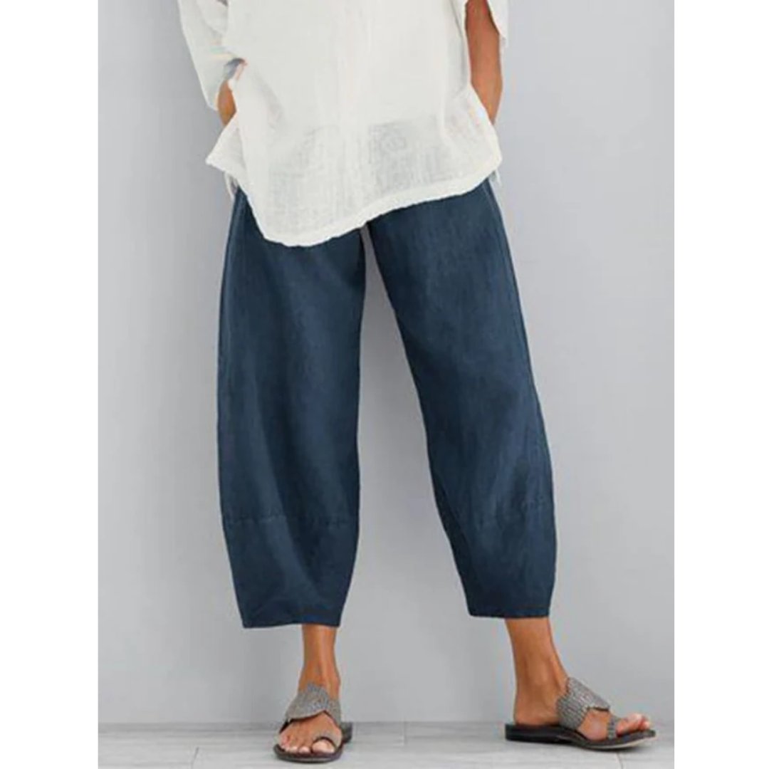 Dorothy – Cropped Lantern-Leg Relaxed Trousers