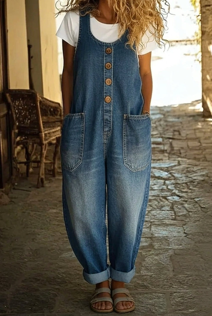Sophia | Vintage Wash Denim Dungarees
