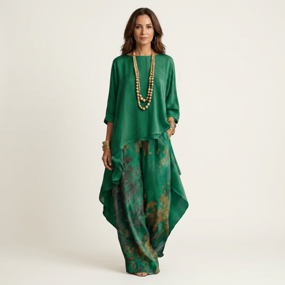 Thomasina – Asymmetric Tunic and Wide-Leg Trouser Set