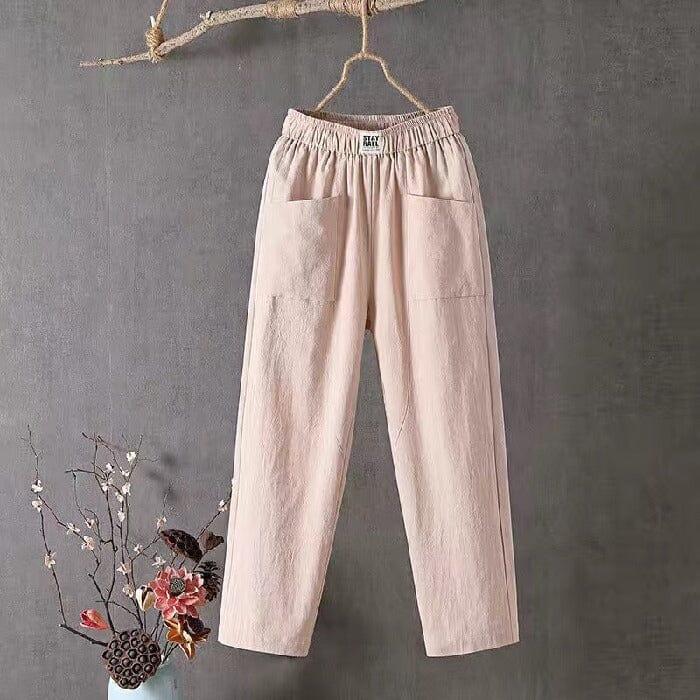 Thomasina – Relaxed Linen-Look Tapered Trousers