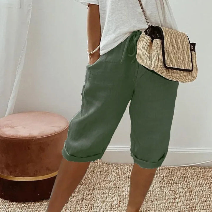 Natasha | Linen-Look Full Shorts