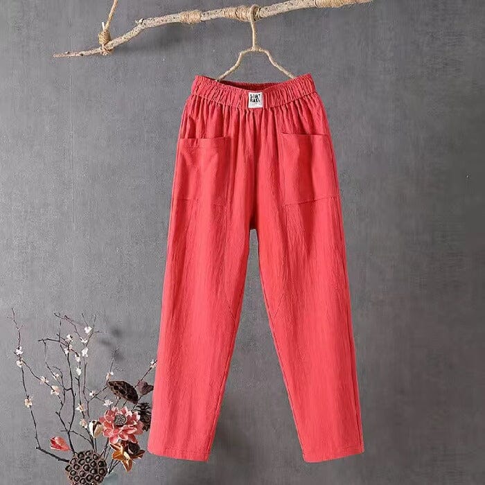 Thomasina – Relaxed Linen-Look Tapered Trousers