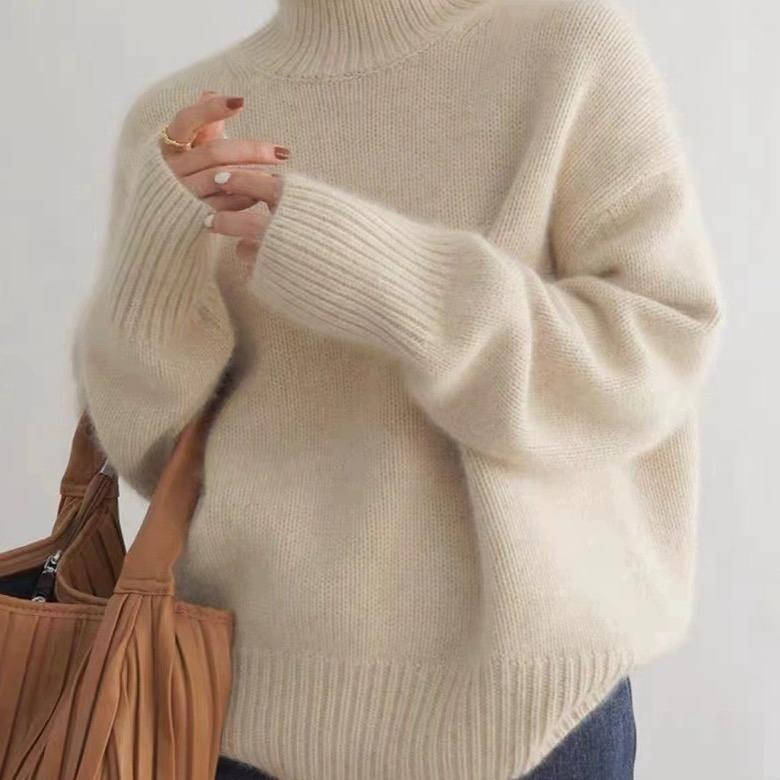 Tilly – Oversized Polo Neck Knit Jumper